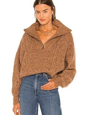 The Great. The Cable Henley Pullover - Cider